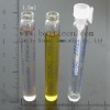 0.5ml clear glass perfume sampler vial with black PE plugs