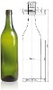 1000ml dark green bordeaux wine glass bottles