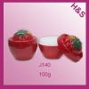 100g strawberry plastic cosmetic jar