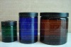 100ml,200ml,500ml amber, blue,green Glass jar with aluminum lid, glass cosmetic jar, cosmetic /glass container