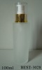 100ml empty pump glass cosmetic bottle with golden sprayer and plastic cap