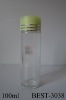 100ml solution glass bottle with plastic cap and plastic stopper