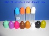 10ML Brown Child-proof cap& white common cap PE drop bottle 100pc/lots EYE DROPS,e-cig oil