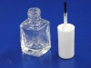 12ml clear square nail polish bottle with white cap