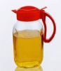 1500ml red color hand press tops glass olive oil bottle