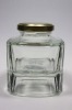 154ml wide-mouth stacking glass jam bottle