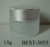 15g frost glass cosmetic bottle with silver cap