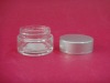 15g glass cream jar with shiny silver aluminum cap