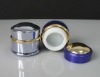 15g silver aluminum cream jar with glass body for face cream