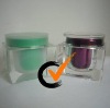 200g Acrylic Cosmetic Square Round Cap Jars Body Glitter