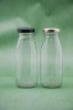 200ml clear glass bottle with black or gold cap