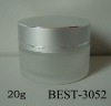 20g frost glass cosmetic bottle with silver cap