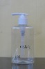 250ml square clear pet bottle with the white lotion pump