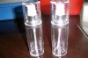 25ml round acrylic lotion bottle with aluminum shoulder&clear cosmetic bottle