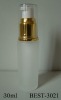 30ml empty pump glass cosmetic bottle with golden sprayer and plastic cap