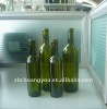 375ml dark green wine bottle, wine glass (K)