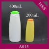 400/200ml PE plastic shampoo bottle