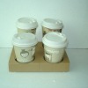 4cups Kraft Paper Hot  Coffee Cup Holder