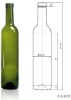 500ml common bordeaux made in china  dark green glass bottle