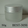 50g frost glass cosmetic bottle with silver cap