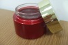 50g red cosmetic glass cream jar with shining plastic cap