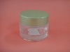 50ml elegant clear cream jar with green lid