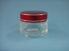 50ml round clear cream jars with red lid