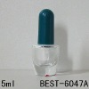 5ml clear nail polish glass bottle with brush and plastic cap