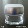 60g clear glass cosmetic jar with argentous cap