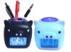 7 color changing clock for penholder