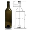 750ML Antigue green wine glass bottle