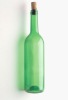 750ML green red wine glass bottle with cork