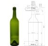 750ML green wine glass bottle