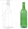 750ML green wine glass bottle