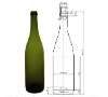 750ml Dark green glass bottle