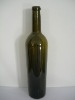 750ml bordeaux wine bottle glass bottle with cork olive green