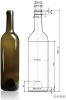 750ml bordeaux310  dark green glass bottle