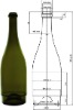 750ml dark green champagne  bottle