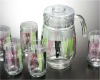 7pcs 1.6L glass kettle suit& glass cup sets