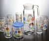 8pcs 1.6L glass kettle suit& glass cup sets