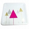 9.5inch Square paper plate ,disposable paper plate with Design