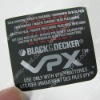 Adhesive Charger Label/Sticker-for BLACK&DECKER(UNIC-BL038)