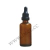 Amber glass essential oil bottle with tamper evident seal dropper