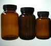 Amber medical glass bottle with caps