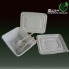 Biodegradable Chinese take away boxes, made of plant starch, meet ASTM D6400 & EN13432 standard