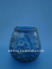 Blue Glass Candle Holders With Classical Style