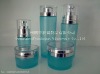 Blue cosmetic bottle and cosmetic jar