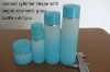 Blue cylinder shaped with angles Cosmetic Glass Bottle Set 4 pcs