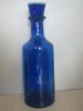 Blue liquor bottle glass wine bottle