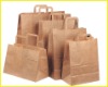 Brown kraft paper bag with paper handle